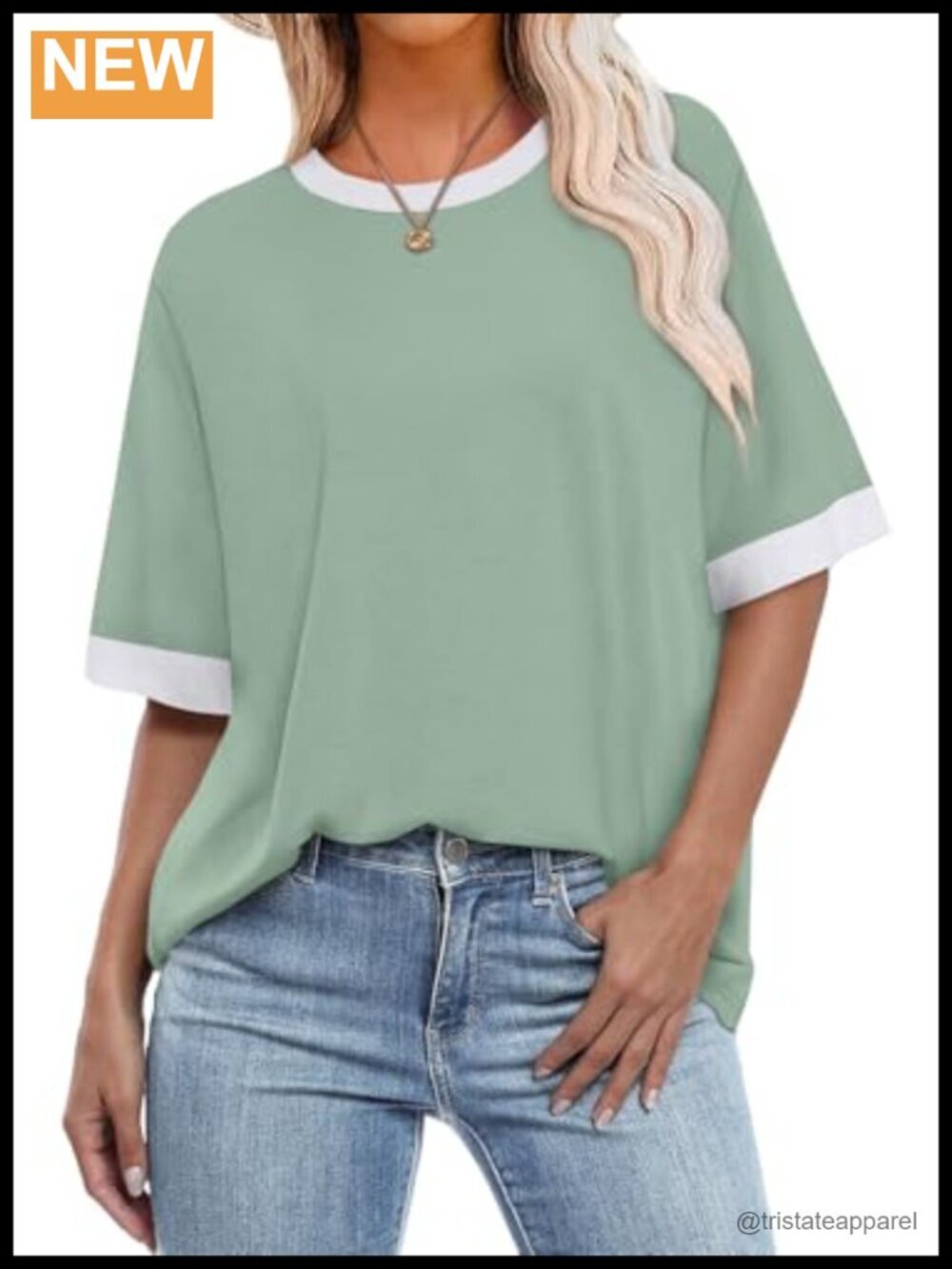 Oversized Crew Neck Short Sleeve Tee - Striped Summer Top - Loose Fit